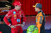 GP AUSTRIA, (L to R): second placed Charles Leclerc (MON) Ferrari with pole sitter Lando Norris (GBR) McLaren in qualifying parc ferme.

28.06.2025. Formula 1 World Championship, Rd 11, Austrian Grand Prix, Spielberg, Austria, Qualifiche Day.

- www.xpbimages.com, EMail: requests@xpbimages.com © Copyright: Batchelor / XPB Images