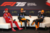 GP AUSTRIA, (L to R): Charles Leclerc (MON) Ferrari; Lando Norris (GBR) McLaren; e Oscar Piastri (AUS) McLaren, in the post qualifying FIA Press Conference.

28.06.2025. Formula 1 World Championship, Rd 11, Austrian Grand Prix, Spielberg, Austria, Qualifiche Day.

- www.xpbimages.com, EMail: requests@xpbimages.com © Copyright: Moy / XPB Images