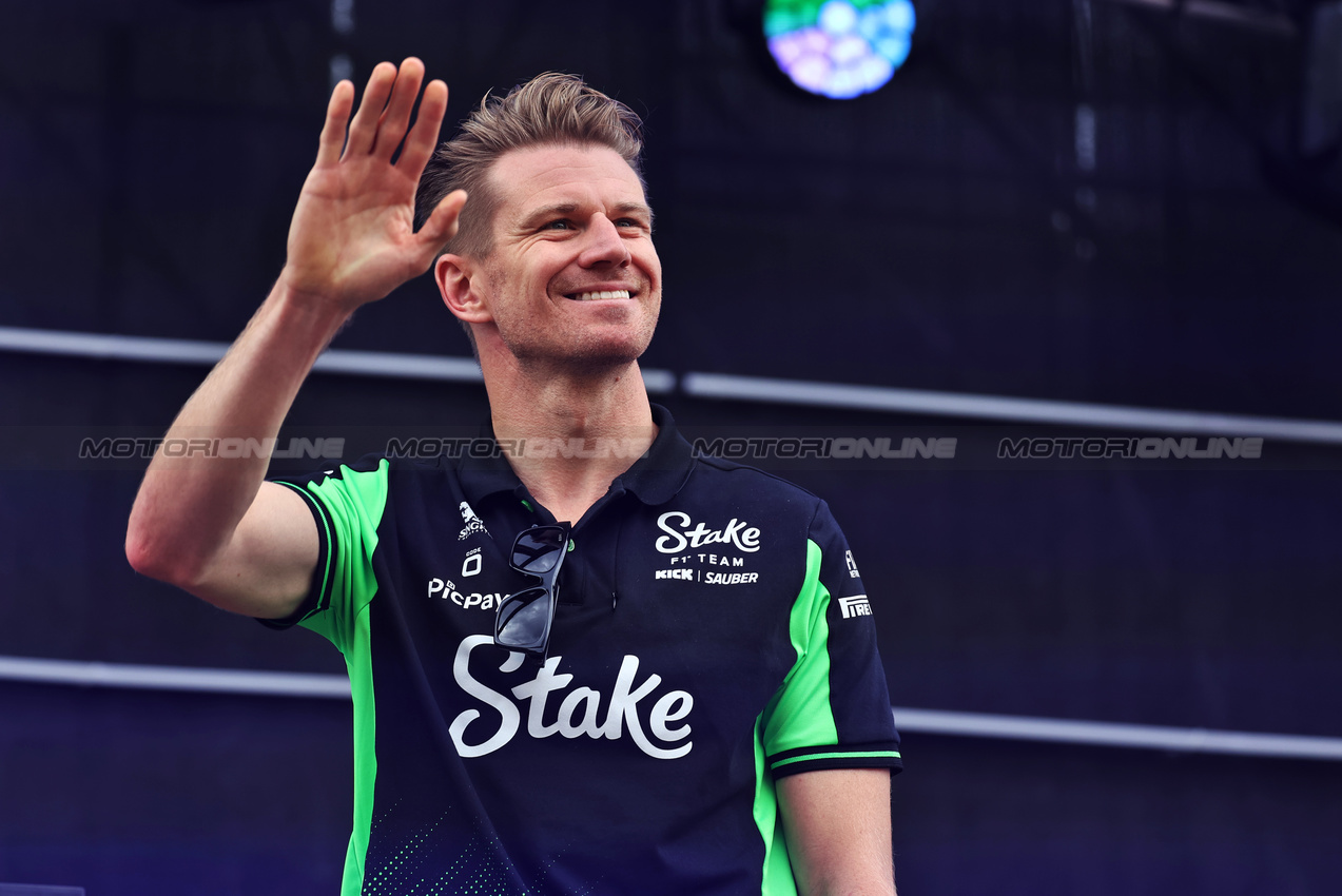 GP AUSTRIA, Nico Hulkenberg (GER) Sauber on the FanZone Stage.

27.06.2025. Formula 1 World Championship, Rd 11, Austrian Grand Prix, Spielberg, Austria, Practice Day.

- www.xpbimages.com, EMail: requests@xpbimages.com © Copyright: Moy / XPB Images