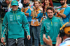 GP AZERBAIJAN, (L to R): Lance Stroll (CDN) Aston Martin F1 Team with Fernando Alonso (ESP) Aston Martin F1 Team on the drivers' parade.

21.09.2025. Formula 1 World Championship, Rd 17, Azerbaijan Grand Prix, Baku Street Circuit, Azerbaijan, Gara Day.

- www.xpbimages.com, EMail: requests@xpbimages.com © Copyright: Batchelor / XPB Images