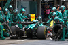 GP AZERBAIJAN, Lance Stroll (CDN) Aston Martin F1 Team AMR25 makes a pit stop.

21.09.2025. Formula 1 World Championship, Rd 17, Azerbaijan Grand Prix, Baku Street Circuit, Azerbaijan, Gara Day.

- www.xpbimages.com, EMail: requests@xpbimages.com © Copyright: Batchelor / XPB Images