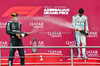 GP AZERBAIJAN, (L to R): George Russell (GBR) Mercedes AMG F1 celebrates his 2tpos on the podium with third placed Carlos Sainz (ESP) Atlassian Williams Racing.

21.09.2025. Formula 1 World Championship, Rd 17, Azerbaijan Grand Prix, Baku Street Circuit, Azerbaijan, Gara Day.

- www.xpbimages.com, EMail: requests@xpbimages.com © Copyright: Batchelor / XPB Images