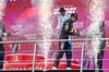 GP AZERBAIJAN, (L to R): Carlos Sainz (ESP) Atlassian Williams Racing celebrates his third position on the podium with vincitore Max Verstappen (NLD) Red Bull Racing e Paul Monaghan (GBR) Red Bull Racing Chief Engineer.

21.09.2025. Formula 1 World Championship, Rd 17, Azerbaijan Grand Prix, Baku Street Circuit, Azerbaijan, Gara Day.

- www.xpbimages.com, EMail: requests@xpbimages.com © Copyright: Charniaux / XPB Images