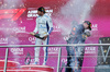 GP AZERBAIJAN, (L to R): Carlos Sainz (ESP) Atlassian Williams Racing celebrates his third position on the podium with vincitore Max Verstappen (NLD) Red Bull Racing.

21.09.2025. Formula 1 World Championship, Rd 17, Azerbaijan Grand Prix, Baku Street Circuit, Azerbaijan, Gara Day.

- www.xpbimages.com, EMail: requests@xpbimages.com © Copyright: Charniaux / XPB Images
