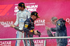 GP AZERBAIJAN, (L to R): Carlos Sainz (ESP) Atlassian Williams Racing celebrates his third position on the podium with vincitore Max Verstappen (NLD) Red Bull Racing e Paul Monaghan (GBR) Red Bull Racing Chief Engineer.

21.09.2025. Formula 1 World Championship, Rd 17, Azerbaijan Grand Prix, Baku Street Circuit, Azerbaijan, Gara Day.

- www.xpbimages.com, EMail: requests@xpbimages.com © Copyright: Charniaux / XPB Images