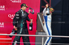 GP AZERBAIJAN, (L to R): George Russell (GBR) Mercedes AMG F1 celebrates his second position on the podium with third placed Carlos Sainz (ESP) Atlassian Williams Racing.

21.09.2025. Formula 1 World Championship, Rd 17, Azerbaijan Grand Prix, Baku Street Circuit, Azerbaijan, Gara Day.

- www.xpbimages.com, EMail: requests@xpbimages.com © Copyright: Bearne / XPB Images