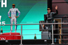 GP AZERBAIJAN, (L to R): Third placed Carlos Sainz (ESP) Atlassian Williams Racing on the podium with second placed George Russell (GBR) Mercedes AMG F1.

21.09.2025. Formula 1 World Championship, Rd 17, Azerbaijan Grand Prix, Baku Street Circuit, Azerbaijan, Gara Day.

 - www.xpbimages.com, EMail: requests@xpbimages.com © Copyright: Rew / XPB Images