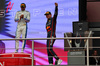 GP AZERBAIJAN, Gara winner Max Verstappen (NLD) Red Bull Racing celebrates on the podium.

21.09.2025. Formula 1 World Championship, Rd 17, Azerbaijan Grand Prix, Baku Street Circuit, Azerbaijan, Gara Day.

 - www.xpbimages.com, EMail: requests@xpbimages.com © Copyright: Rew / XPB Images
