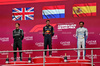 GP AZERBAIJAN, The podium (L to R): George Russell (GBR) Mercedes AMG F1, second; Max Verstappen (NLD) Red Bull Racing, vincitore; Carlos Sainz (ESP) Atlassian Williams Racing, third.

21.09.2025. Formula 1 World Championship, Rd 17, Azerbaijan Grand Prix, Baku Street Circuit, Azerbaijan, Gara Day.

 - www.xpbimages.com, EMail: requests@xpbimages.com © Copyright: Rew / XPB Images