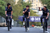 GP AZERBAIJAN, Franco Colapinto (ARG) Alpine F1 Team (Centre) rides the circuit with the team.

18.09.2025. Formula 1 World Championship, Rd 17, Azerbaijan Grand Prix, Baku Street Circuit, Azerbaijan, Preparation Day.

 - www.xpbimages.com, EMail: requests@xpbimages.com © Copyright: Rew / XPB Images