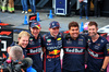 GP AZERBAIJAN, Max Verstappen (NLD) Red Bull Racing celebrates his pole position in qualifying parc ferme with the team.

20.09.2025. Formula 1 World Championship, Rd 17, Azerbaijan Grand Prix, Baku Street Circuit, Azerbaijan, Qualifiche Day.

- www.xpbimages.com, EMail: requests@xpbimages.com © Copyright: Batchelor / XPB Images