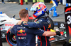 GP AZERBAIJAN, Max Verstappen (NLD) Red Bull Racing celebrates his pole position in qualifying parc ferme.

20.09.2025. Formula 1 World Championship, Rd 17, Azerbaijan Grand Prix, Baku Street Circuit, Azerbaijan, Qualifiche Day.

- www.xpbimages.com, EMail: requests@xpbimages.com © Copyright: Batchelor / XPB Images