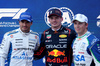 GP AZERBAIJAN, Qualifiche top three in parc ferme (L to R): Carlos Sainz (ESP) Atlassian Williams Racing, second; Max Verstappen (NLD) Red Bull Racing, pole position; Liam Lawson (NZL) Racing Bulls, third.

20.09.2025. Formula 1 World Championship, Rd 17, Azerbaijan Grand Prix, Baku Street Circuit, Azerbaijan, Qualifiche Day.

 - www.xpbimages.com, EMail: requests@xpbimages.com © Copyright: Coates / XPB Images