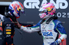 GP AZERBAIJAN, (L to R): Max Verstappen (NLD) Red Bull Racing celebrates his pole position in qualifying parc ferme with third placed Liam Lawson (NZL) Racing Bulls.

20.09.2025. Formula 1 World Championship, Rd 17, Azerbaijan Grand Prix, Baku Street Circuit, Azerbaijan, Qualifiche Day.

 - www.xpbimages.com, EMail: requests@xpbimages.com © Copyright: Coates / XPB Images