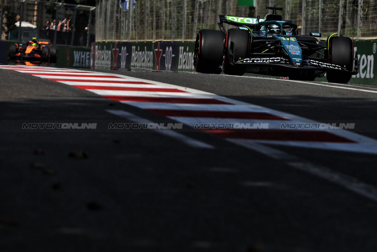 GP AZERBAIJAN, Lance Stroll (CDN) Aston Martin F1 Team AMR25.

19.09.2025. Formula 1 World Championship, Rd 17, Azerbaijan Grand Prix, Baku Street Circuit, Azerbaijan, Practice Day.

- www.xpbimages.com, EMail: requests@xpbimages.com © Copyright: Bearne / XPB Images