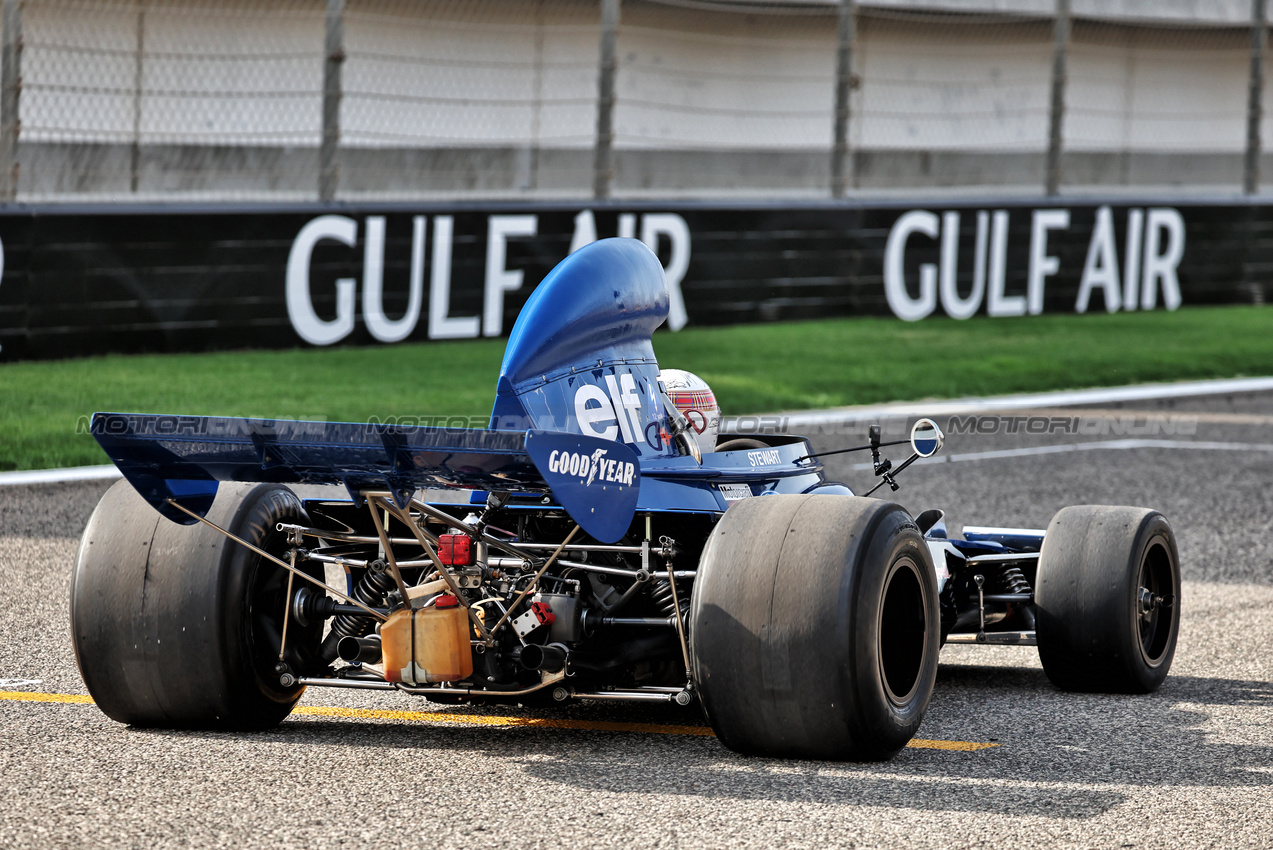 GP BAHRAIN, Jackie Stewart (GBR) drives his 1973 Tyrrell 006.

13.04.2025. Formula 1 World Championship, Rd 4, Bahrain Grand Prix, Sakhir, Bahrain, Gara Day.

- www.xpbimages.com, EMail: requests@xpbimages.com © Copyright: Moy / XPB Images