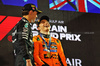 GP BAHRAIN, (L to R): Second placed George Russell (GBR) Mercedes AMG F1 on the podium with vincitore Oscar Piastri (AUS) McLaren.

13.04.2025. Formula 1 World Championship, Rd 4, Bahrain Grand Prix, Sakhir, Bahrain, Gara Day.

- www.xpbimages.com, EMail: requests@xpbimages.com © Copyright: Batchelor / XPB Images