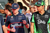 GP BAHRAIN, (L to R): Max Verstappen (NLD) Red Bull Racing with Gabriel Bortoleto (BRA) Sauber on the drivers' parade.

13.04.2025. Formula 1 World Championship, Rd 4, Bahrain Grand Prix, Sakhir, Bahrain, Gara Day.

- www.xpbimages.com, EMail: requests@xpbimages.com © Copyright: Batchelor / XPB Images