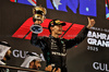 GP BAHRAIN, George Russell (GBR) Mercedes AMG F1 celebrates his second position on the podium.

13.04.2025. Formula 1 World Championship, Rd 4, Bahrain Grand Prix, Sakhir, Bahrain, Gara Day.

- www.xpbimages.com, EMail: requests@xpbimages.com © Copyright: Moy / XPB Images
