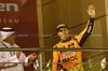 GP BAHRAIN, Gara winner Oscar Piastri (AUS) McLaren celebrates on the podium.

13.04.2025. Formula 1 World Championship, Rd 4, Bahrain Grand Prix, Sakhir, Bahrain, Gara Day.

- www.xpbimages.com, EMail: requests@xpbimages.com © Copyright: Bearne / XPB Images