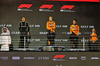 GP BAHRAIN, The podium (L to R): George Russell (GBR) Mercedes AMG F1, second; Oscar Piastri (AUS) McLaren, vincitore; Lando Norris (GBR) McLaren, third; Andrea Stella (ITA) McLaren Team Principal.

13.04.2025. Formula 1 World Championship, Rd 4, Bahrain Grand Prix, Sakhir, Bahrain, Gara Day.

- www.xpbimages.com, EMail: requests@xpbimages.com © Copyright: Bearne / XPB Images