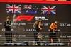 GP BAHRAIN, The podium (L to R): George Russell (GBR) Mercedes AMG F1, second; Oscar Piastri (AUS) McLaren, vincitore; Lando Norris (GBR) McLaren, third.

13.04.2025. Formula 1 World Championship, Rd 4, Bahrain Grand Prix, Sakhir, Bahrain, Gara Day.

- www.xpbimages.com, EMail: requests@xpbimages.com © Copyright: Bearne / XPB Images