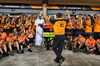 GP BAHRAIN, Zak Brown (USA) McLaren Executive Director celebrates a 1-3 finish with the team.

13.04.2025. Formula 1 World Championship, Rd 4, Bahrain Grand Prix, Sakhir, Bahrain, Gara Day.

- www.xpbimages.com, EMail: requests@xpbimages.com © Copyright: Moy / XPB Images