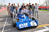 GP BAHRAIN, Jackie Stewart (GBR) in his 1973 Tyrrell 006, with sons Mark Stewart (GBR) e Paul Stewart (GBR), e supporters of their Gara Against Dementia charity.

13.04.2025. Formula 1 World Championship, Rd 4, Bahrain Grand Prix, Sakhir, Bahrain, Gara Day.

- www.xpbimages.com, EMail: requests@xpbimages.com © Copyright: Moy / XPB Images