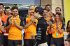 GP BAHRAIN, Gara winner Oscar Piastri (AUS) McLaren celebrates with the team.

13.04.2025. Formula 1 World Championship, Rd 4, Bahrain Grand Prix, Sakhir, Bahrain, Gara Day.

- www.xpbimages.com, EMail: requests@xpbimages.com © Copyright: Moy / XPB Images