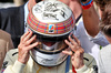 GP BAHRAIN, Jackie Stewart (GBR) wearing a helmet signed by all the living F1 World Champions.

13.04.2025. Formula 1 World Championship, Rd 4, Bahrain Grand Prix, Sakhir, Bahrain, Gara Day.

- www.xpbimages.com, EMail: requests@xpbimages.com © Copyright: Moy / XPB Images