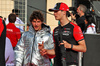 GP BAHRAIN, Toyota Gazoo Racing Andrea Kimi Antonelli (ITA) Mercedes AMG F1 e Oliver Bearman (GBR) Haas F1 Team on the drivers' parade.l

13.04.2025. Formula 1 World Championship, Rd 4, Bahrain Grand Prix, Sakhir, Bahrain, Gara Day.

- www.xpbimages.com, EMail: requests@xpbimages.com © Copyright: Moy / XPB Images