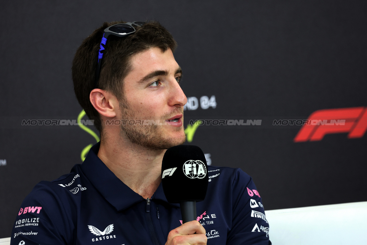 GP BAHRAIN, Jack Doohan (AUS) Alpine F1 Team in the FIA Press Conference.

10.04.2025. Formula 1 World Championship, Rd 4, Bahrain Grand Prix, Sakhir, Bahrain, Preparation Day.

- www.xpbimages.com, EMail: requests@xpbimages.com © Copyright: Bearne / XPB Images