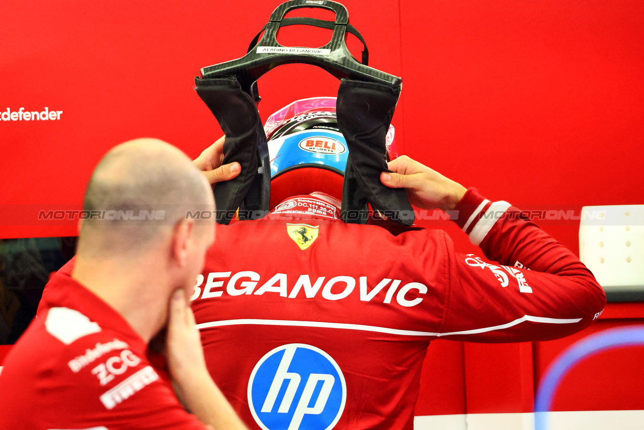 GP BAHRAIN, Dino Beganovic (SWE) Ferrari Academy Driver.

10.04.2025. Formula 1 World Championship, Rd 4, Bahrain Grand Prix, Sakhir, Bahrain, Preparation Day.

- www.xpbimages.com, EMail: requests@xpbimages.com © Copyright: Batchelor / XPB Images