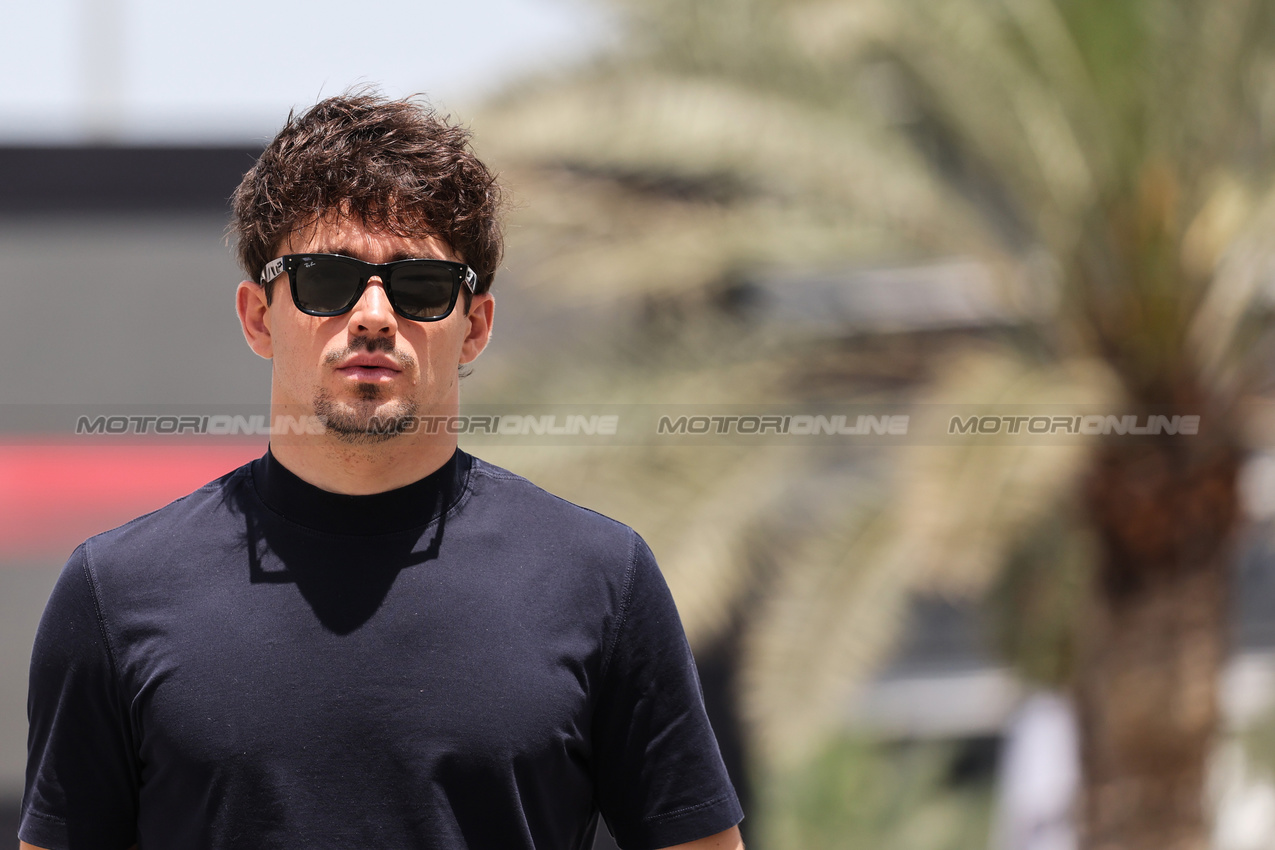 GP BAHRAIN, Charles Leclerc (FRA), Ferrari 
10.04.2025. Formula 1 World Championship, Rd 4, Bahrain Grand Prix, Sakhir, Bahrain, Preparation Day.
- www.xpbimages.com, EMail: requests@xpbimages.com © Copyright: Charniaux / XPB Images