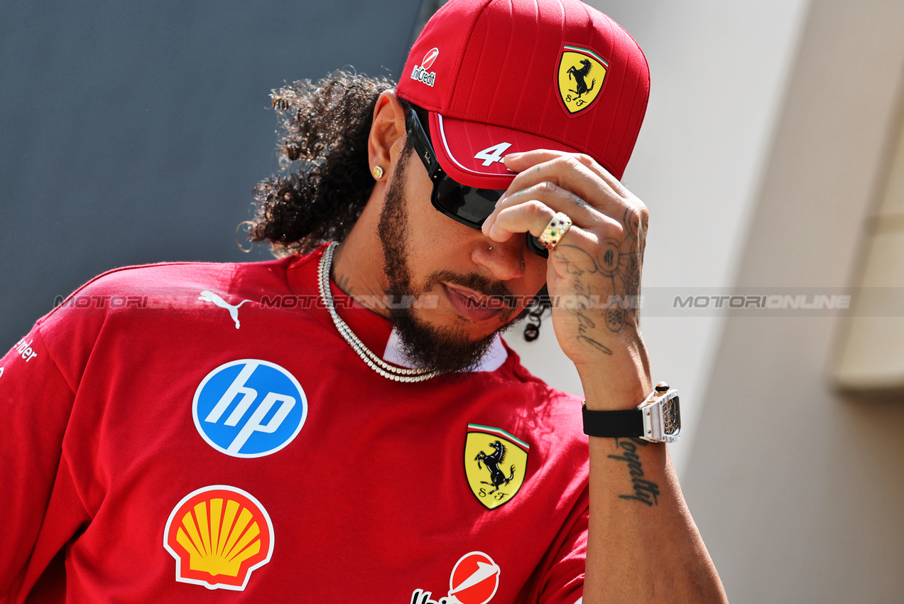 GP BAHRAIN, Lewis Hamilton (GBR) Ferrari.

10.04.2025. Formula 1 World Championship, Rd 4, Bahrain Grand Prix, Sakhir, Bahrain, Preparation Day.

- www.xpbimages.com, EMail: requests@xpbimages.com © Copyright: Moy / XPB Images