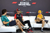 GP BAHRAIN, (L to R): Lance Stroll (CDN) Aston Martin F1 Team; Esteban Ocon (FRA) Haas F1 Team; e Oscar Piastri (AUS) McLaren, in the FIA Press Conference.

10.04.2025. Formula 1 World Championship, Rd 4, Bahrain Grand Prix, Sakhir, Bahrain, Preparation Day.

- www.xpbimages.com, EMail: requests@xpbimages.com © Copyright: Bearne / XPB Images