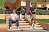 GP BAHRAIN, (L to R): Frederik Vesti (DEN) Mercedes AMG F1 Reserve Driver with George Russell (GBR) Mercedes AMG F1 e Andrea Kimi Antonelli (ITA) Mercedes AMG F1.

10.04.2025. Formula 1 World Championship, Rd 4, Bahrain Grand Prix, Sakhir, Bahrain, Preparation Day.

- www.xpbimages.com, EMail: requests@xpbimages.com © Copyright: Moy / XPB Images