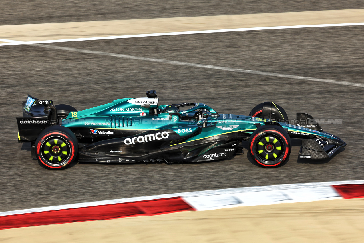 GP BAHRAIN, Lance Stroll (CDN) Aston Martin F1 Team AMR25.

12.04.2025. Formula 1 World Championship, Rd 4, Bahrain Grand Prix, Sakhir, Bahrain, Qualifiche Day.

- www.xpbimages.com, EMail: requests@xpbimages.com © Copyright: Bearne / XPB Images
