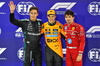 GP BAHRAIN, Qualifiche top three in parc ferme (L to R): George Russell (GBR) Mercedes AMG F1, second; Oscar Piastri (AUS) McLaren, pole position; Charles Leclerc (MON) Ferrari, third.

12.04.2025. Formula 1 World Championship, Rd 4, Bahrain Grand Prix, Sakhir, Bahrain, Qualifiche Day.

- www.xpbimages.com, EMail: requests@xpbimages.com © Copyright: Batchelor / XPB Images