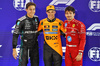 GP BAHRAIN, Qualifiche top three in parc ferme (L to R): George Russell (GBR) Mercedes AMG F1, second; Oscar Piastri (AUS) McLaren, pole position; Charles Leclerc (MON) Ferrari, third.

12.04.2025. Formula 1 World Championship, Rd 4, Bahrain Grand Prix, Sakhir, Bahrain, Qualifiche Day.

- www.xpbimages.com, EMail: requests@xpbimages.com © Copyright: Batchelor / XPB Images