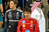 GP BAHRAIN, Third placed Charles Leclerc (MON) Ferrari in qualifying parc ferme with second placed George Russell (GBR) Mercedes AMG F1.

12.04.2025. Formula 1 World Championship, Rd 4, Bahrain Grand Prix, Sakhir, Bahrain, Qualifiche Day.

- www.xpbimages.com, EMail: requests@xpbimages.com © Copyright: Batchelor / XPB Images
