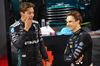 GP BAHRAIN, (L to R): Third placed George Russell (GBR) Mercedes AMG F1 in qualifying parc ferme with pole sitter Oscar Piastri (AUS) McLaren.

12.04.2025. Formula 1 World Championship, Rd 4, Bahrain Grand Prix, Sakhir, Bahrain, Qualifiche Day.

- www.xpbimages.com, EMail: requests@xpbimages.com © Copyright: Batchelor / XPB Images