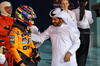 GP BAHRAIN, (L to R): Pole sitter Oscar Piastri (AUS) McLaren in qualifying parc ferme with Mohammed Bin Sulayem (UAE) FIA President.

12.04.2025. Formula 1 World Championship, Rd 4, Bahrain Grand Prix, Sakhir, Bahrain, Qualifiche Day.

- www.xpbimages.com, EMail: requests@xpbimages.com © Copyright: Batchelor / XPB Images
