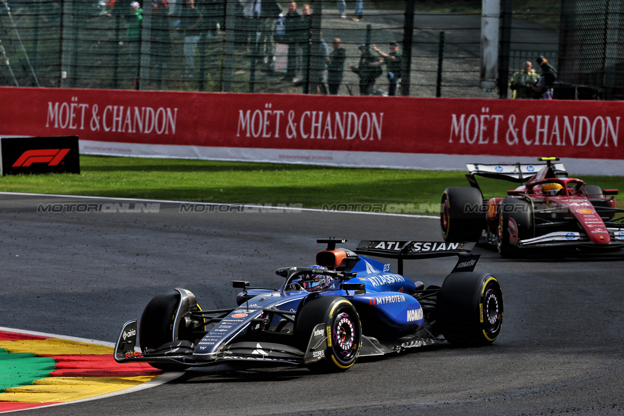 GP BELGIO, Alexander Albon (THA) Atlassian Williams Racing FW47.

27.07.2025. Formula 1 World Championship, Rd 13, Belgian Grand Prix, Spa Francorchamps, Belgium, Gara Day.

- www.xpbimages.com, EMail: requests@xpbimages.com © Copyright: Batchelor / XPB Images