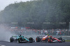GP BELGIO, Lance Stroll (CDN) Aston Martin F1 Team AMR25 e Lewis Hamilton (GBR) Ferrari SF-25 battle for position.

27.07.2025. Formula 1 World Championship, Rd 13, Belgian Grand Prix, Spa Francorchamps, Belgium, Gara Day.

- www.xpbimages.com, EMail: requests@xpbimages.com © Copyright: Bearne / XPB Images