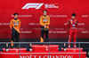 GP BELGIO, The podium (L to R): Lando Norris (GBR) McLaren, second; Oscar Piastri (AUS) McLaren, vincitore; Charles Leclerc (MON) Ferrari, third.

27.07.2025. Formula 1 World Championship, Rd 13, Belgian Grand Prix, Spa Francorchamps, Belgium, Gara Day.

- www.xpbimages.com, EMail: requests@xpbimages.com © Copyright: Moy / XPB Images