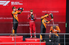 GP BELGIO, (L to R): Gara winner Oscar Piastri (AUS) McLaren celebrates on the podium with Charles Leclerc (MON) Ferrari e Lando Norris (GBR) McLaren.

27.07.2025. Formula 1 World Championship, Rd 13, Belgian Grand Prix, Spa Francorchamps, Belgium, Gara Day.

- www.xpbimages.com, EMail: requests@xpbimages.com © Copyright: Moy / XPB Images