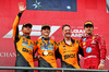 GP BELGIO, The podium (L to R): Lando Norris (GBR) McLaren, second; Oscar Piastri (AUS) McLaren, vincitore; Charles Leclerc (MON) Ferrari, third.

27.07.2025. Formula 1 World Championship, Rd 13, Belgian Grand Prix, Spa Francorchamps, Belgium, Gara Day.

- www.xpbimages.com, EMail: requests@xpbimages.com © Copyright: Batchelor / XPB Images