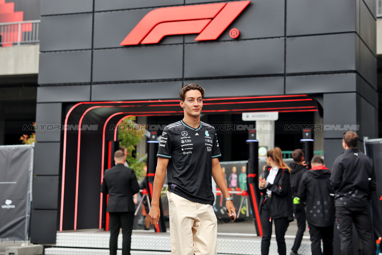 GP BELGIO, George Russell (GBR) Mercedes AMG F1.

24.07.2025. Formula 1 World Championship, Rd 13, Belgian Grand Prix, Spa Francorchamps, Belgium, Preparation Day.

- www.xpbimages.com, EMail: requests@xpbimages.com © Copyright: Bearne / XPB Images