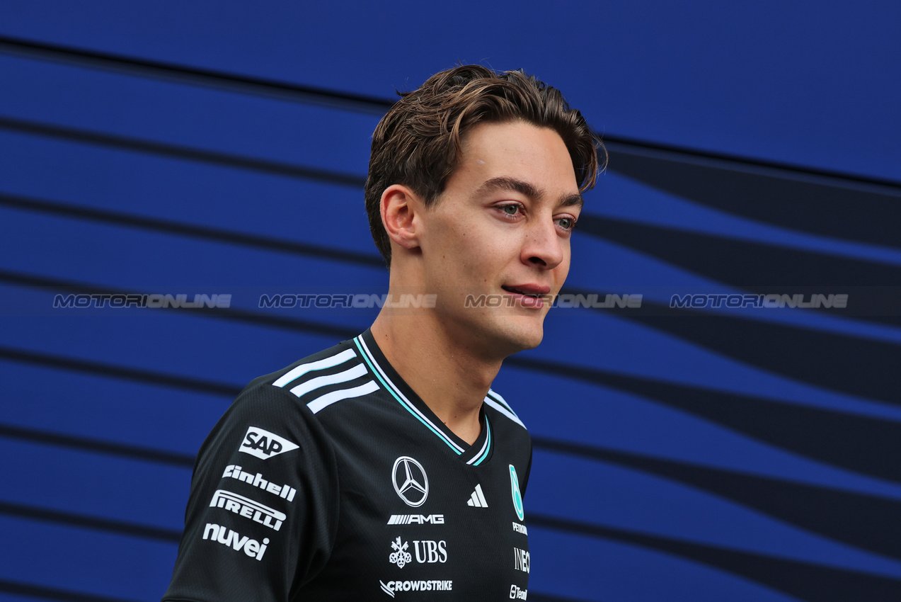 GP BELGIO, George Russell (GBR) Mercedes AMG F1.

24.07.2025. Formula 1 World Championship, Rd 13, Belgian Grand Prix, Spa Francorchamps, Belgium, Preparation Day.

- www.xpbimages.com, EMail: requests@xpbimages.com © Copyright: Moy / XPB Images